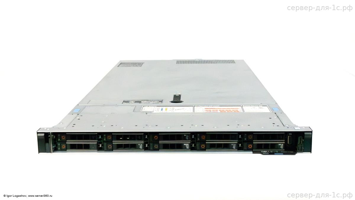 Сервер Dell PowerEdge R640 Gen14 — фронтальный вид с 10 отсеками SFF для дисков