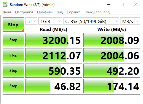 CrystalDiskMark 8.0.6 результат на NVMe с E5-2687Wv4 — SEQ1M Read 3200 МБ/с, Write 2008 МБ/с