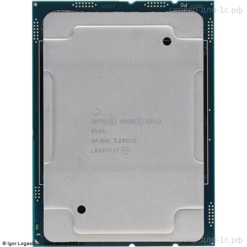 Процессор Intel Xeon Gold 6146 — вид сверху, маркировка на теплораспределительной крышке