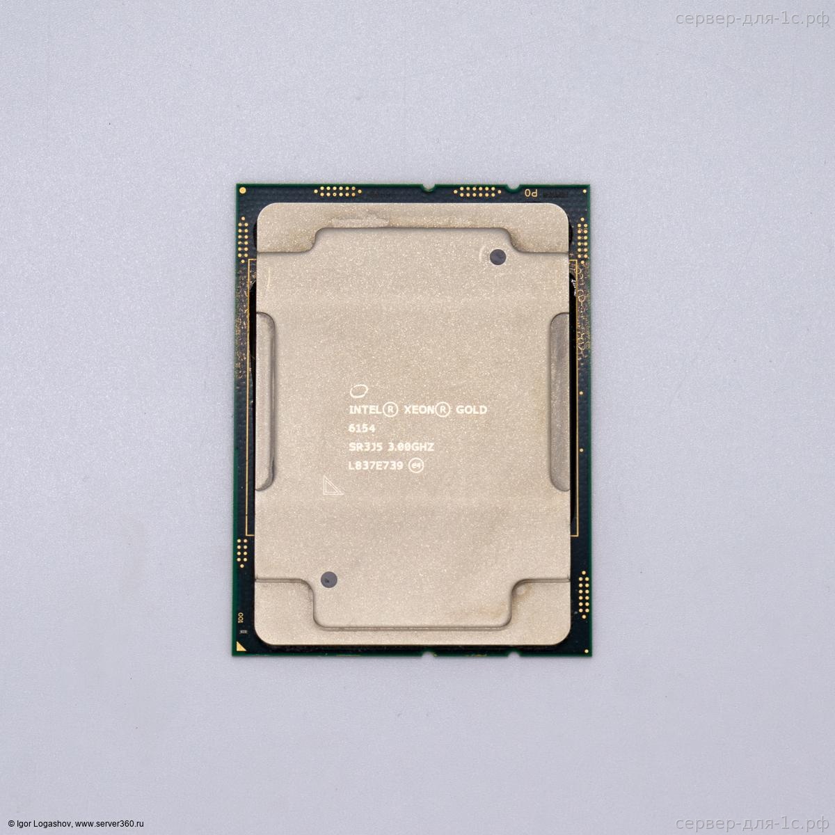 Процессор Intel Xeon Gold 6154 — вид сверху, маркировка на теплораспределительной крышке