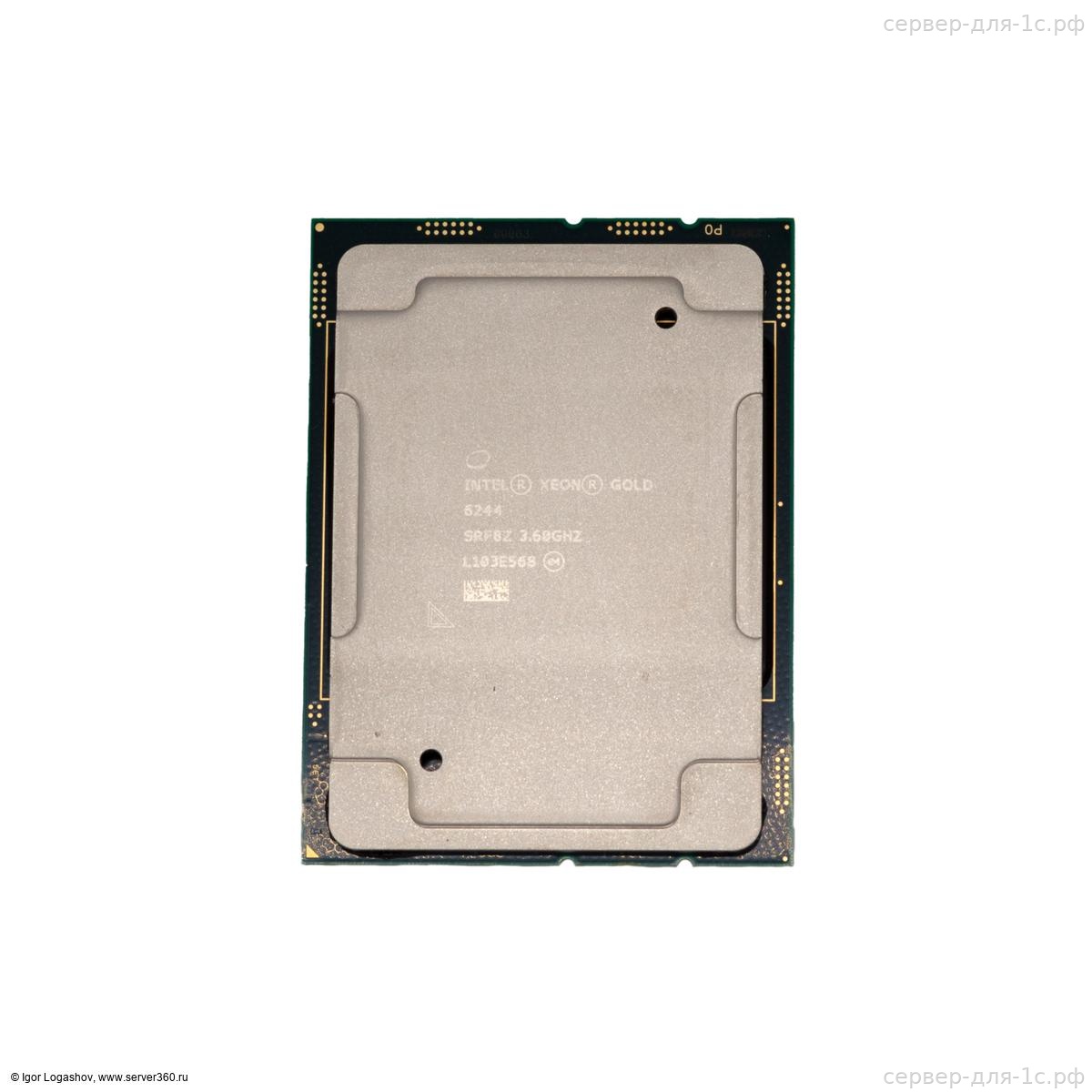 Процессор Intel Xeon Gold 6244 — вид сверху, маркировка на теплораспределительной крышке