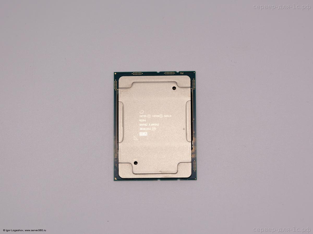 Процессор Intel Xeon Gold 6254 — вид сверху, маркировка на теплораспределительной крышке